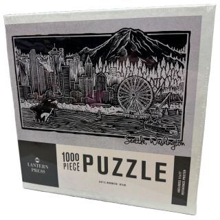 1,000 piece Seattle Scratchboard Art Jigsaw Puzzle