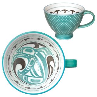 12oz Indigenous Art Porcelain Mug - Killer Whale by Trevor Angus