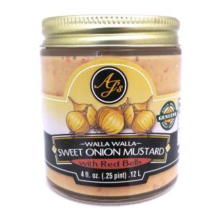 AJ's Walla Walla Sweet Onion Mustard with Red Bells - 4oz