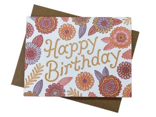 Greetings Card - Happy Birthday (Floral)