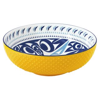 Indigenous Art Large Serving Bowl - Hummingbird by Maynard Johnny Jr.