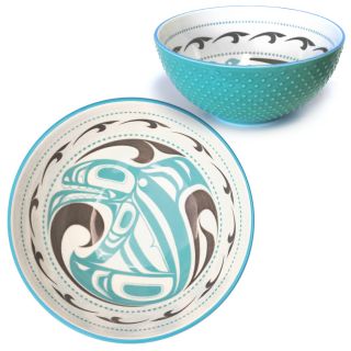 Indigenous Art Medium Bowl - Killer Whale by Trevor Angus