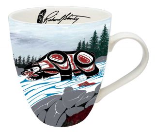 Native American Mug - 18oz - Cycle of Life (Bear / Salmon / Eagle) by Richard Shorty