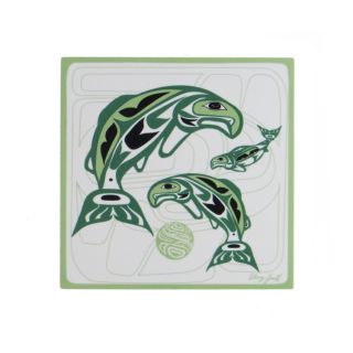 Native American - Trivet - Circle of Life ( Salmon ) by Anthony Joseph
