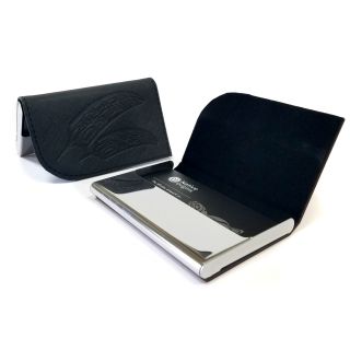 Native Origins Card Holder - Gift of Honor - Feathers (Black)