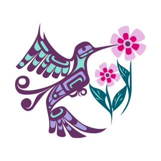 Pacific Northwest Native American Temporary Tattoo - Hummingbird by Francis Dick