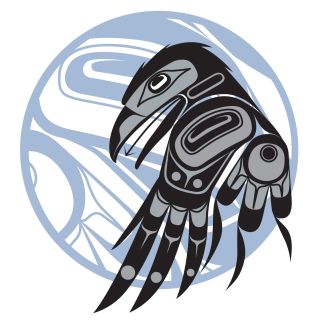 Pacific Northwest Native American Temporary Tattoo - Raven Moon by Allan Weir