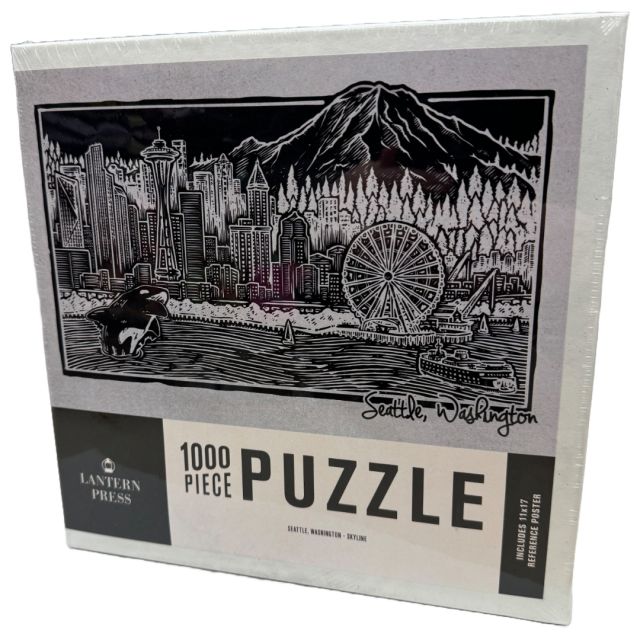 1,000 piece Seattle Scratchboard Art Jigsaw Puzzle