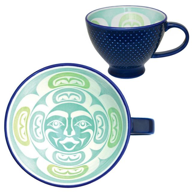 12oz Indigenous Art Porcelain Mug - Moon by Simone Diamond 