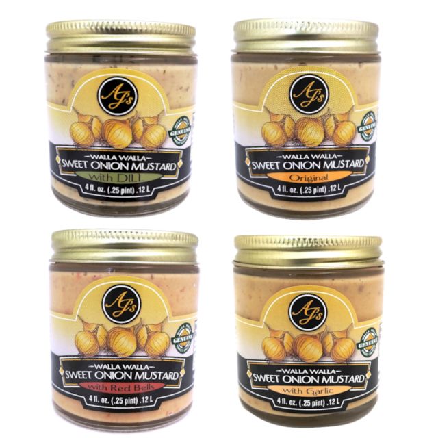 AJ's Walla Walla - Special Deal - One of each 4oz Sweet Onion Mustards