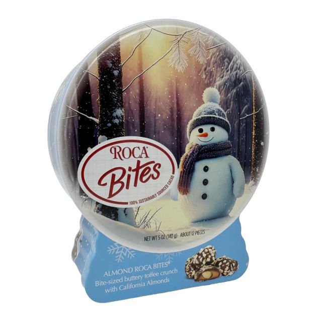 Almond Roca Bites - Holiday Snowman Tin - 5oz