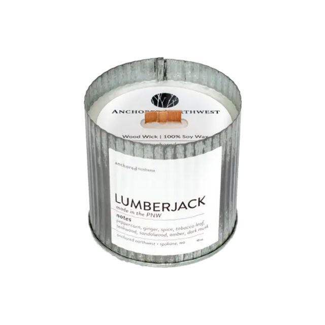 Anchored Northwest - 10oz Rustic Wood Wick Candle - Lumberjack