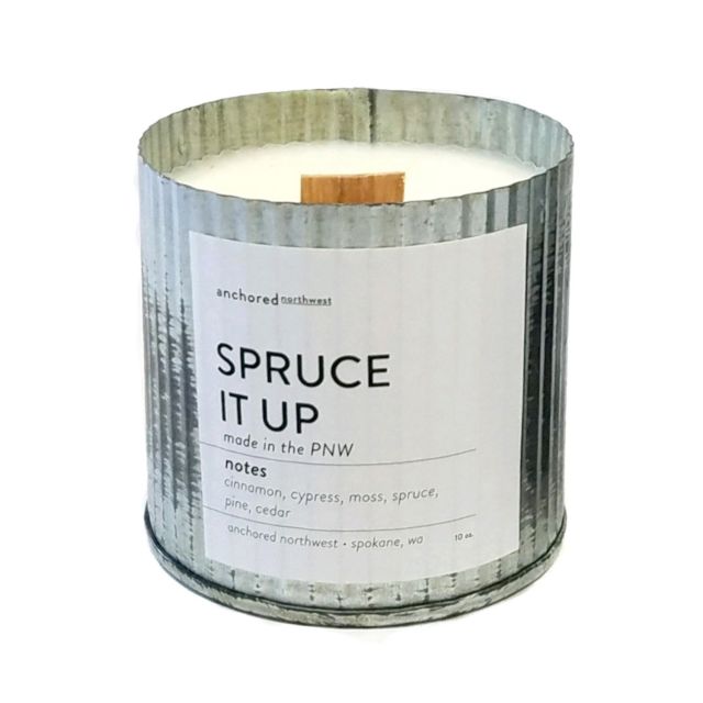 Anchored Northwest - 10oz Rustic Wood Wick Candle - Spruce It Up