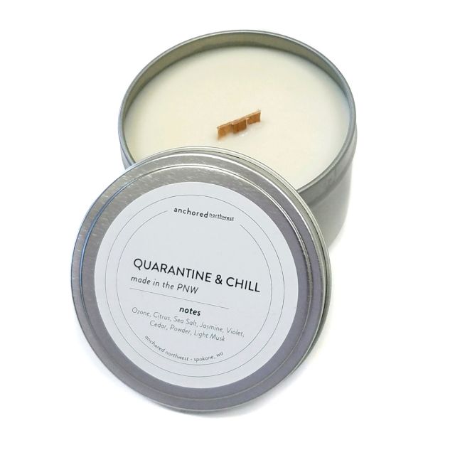 Anchored Northwest - 6oz Travel Tin Candle - Quarantine & Chill