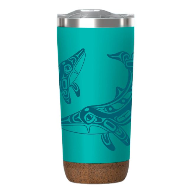 Cork Base Insulated Travel Mug - 20oz - Humpback Whale by Gordon White