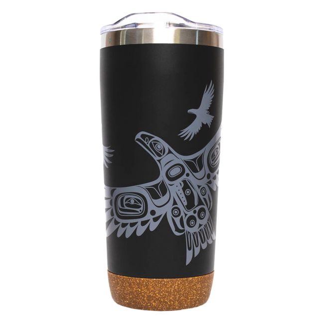 Cork Base Insulated Travel Mug - 20oz - Soaring Eagle by Corey Bulpitt