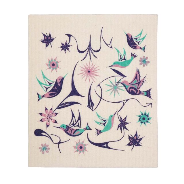 Eco Cloth - Hummingbirds by Nicole La Rock, Coast Salish