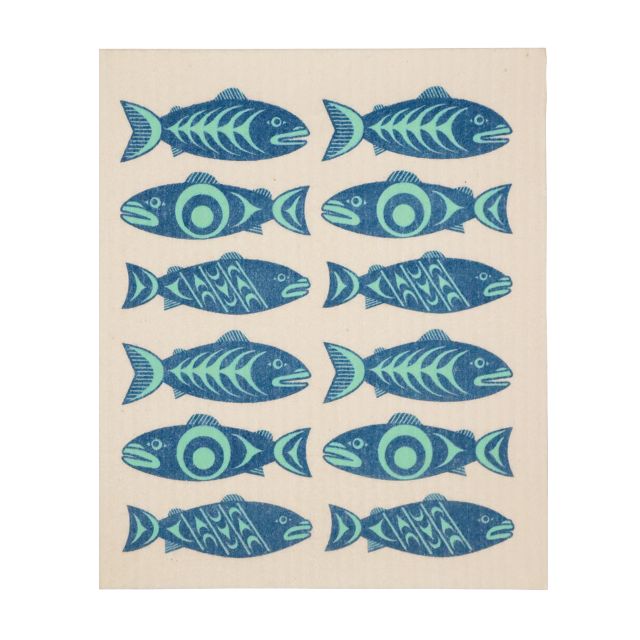 Eco Cloth - Salmon in The Wild by Simone Diamond, Coast Salish