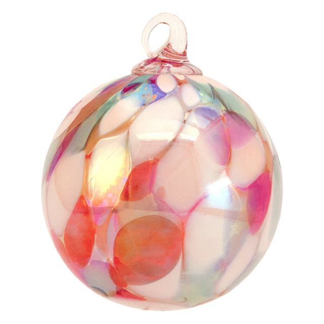Glass Eye Studio Hand Blown Glass Ornament - Coral Reef - 3'' diameter