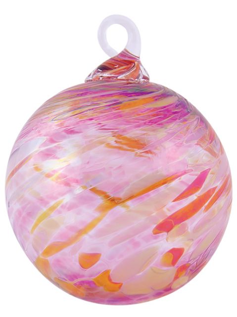 Glass Eye Studio Hand Blown Glass Ornament - Peony Twist - 3'' diameter