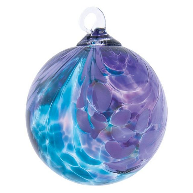Glass Eye Studio Hand Blown Glass Ornament - Teal Fantasy - 3