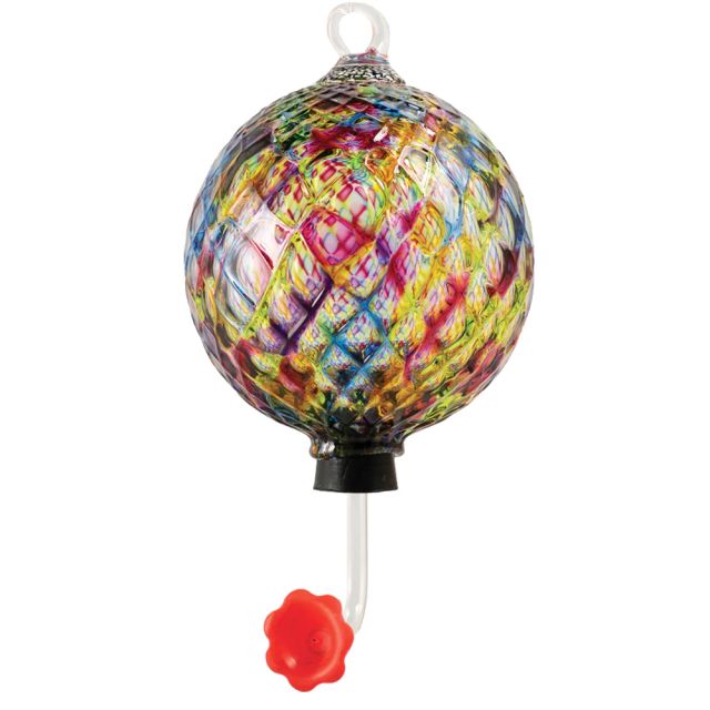 Glass Eye Studio - Hummingbird Feeder - Rainbow Diamond - 4