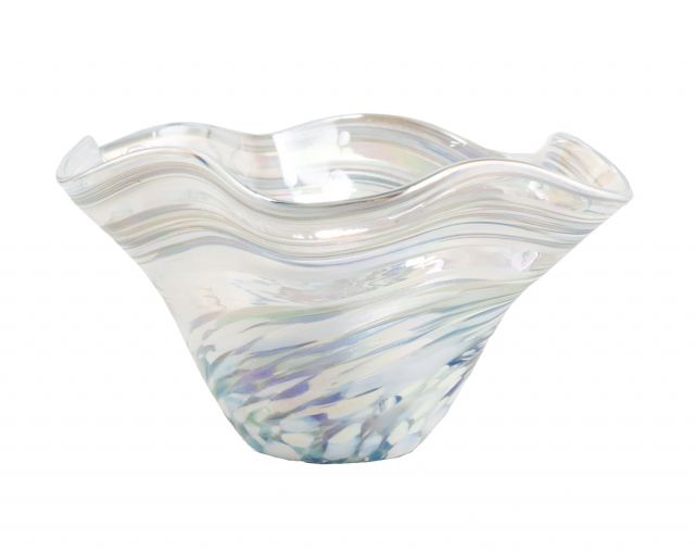 Glass Eye Studio - Mini Wave Bowl - Snowflake Twist - 5