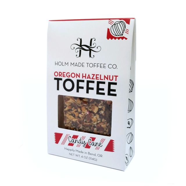 Holm Made Toffee Co. - Oregon Hazelnut Toffee - Candy Cane - 4oz Seasonal Flavor