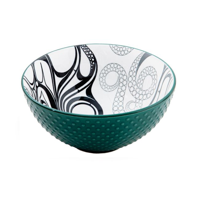 Indigenous Art Medium Bowl - Octopus (Nuu) by Ernest Swanson