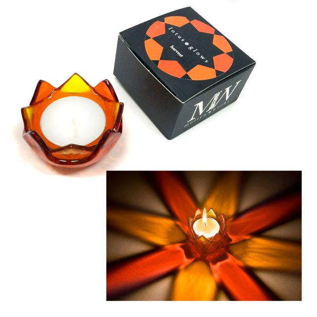 Lotus Glow Tea Light Votive - Harvest