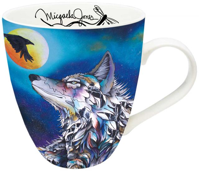 Native American Mug - 18oz - Connected (Wolf/Raven) by Micqaela Jones