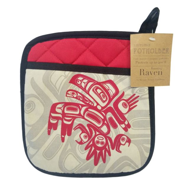 Native American - Pot Holder - Running Raven by Morgan Asoyuf