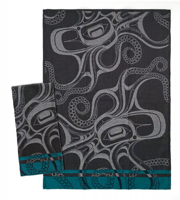 Native American - Tea Towel - Octopus (Nuu) by Ernest Swanson