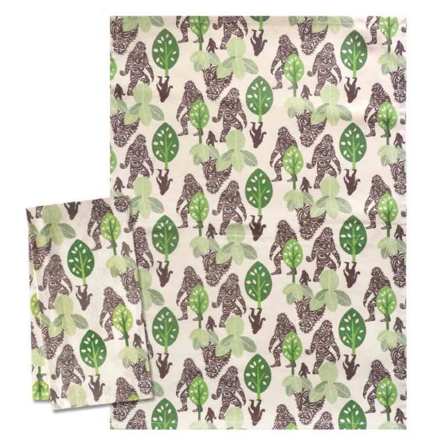 Native American - Tea Towel - Sasquatch by Francis Horne, Sr