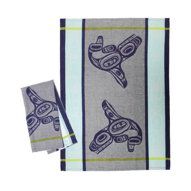 Native American - Tea Towel - Whale by Ernest Swanson
