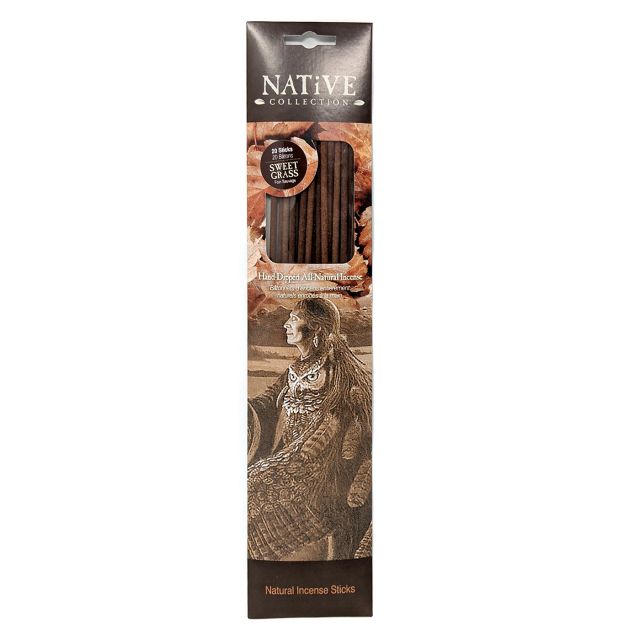 Native Collection Hand-Dipped Natural Incense - Sweet Grass - 20 sticks