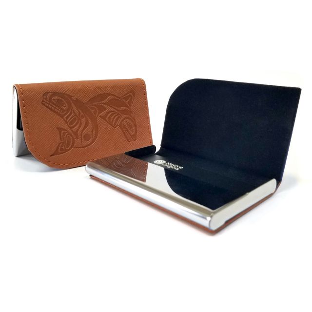 Native Origins Card Holder - Whales (Brown)