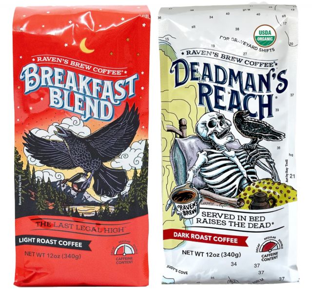 Raven's Brew - Best Price: Ground Coffee - Deadman's Reach Blend and Breakfast Blend - 1 of each (24 oz)
