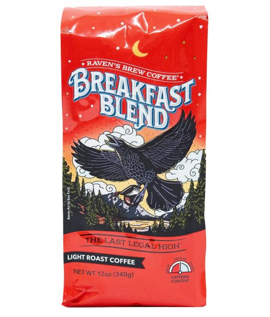 Raven's Brew - Breakfast Blend Light Roast Coffee - 12oz Ground