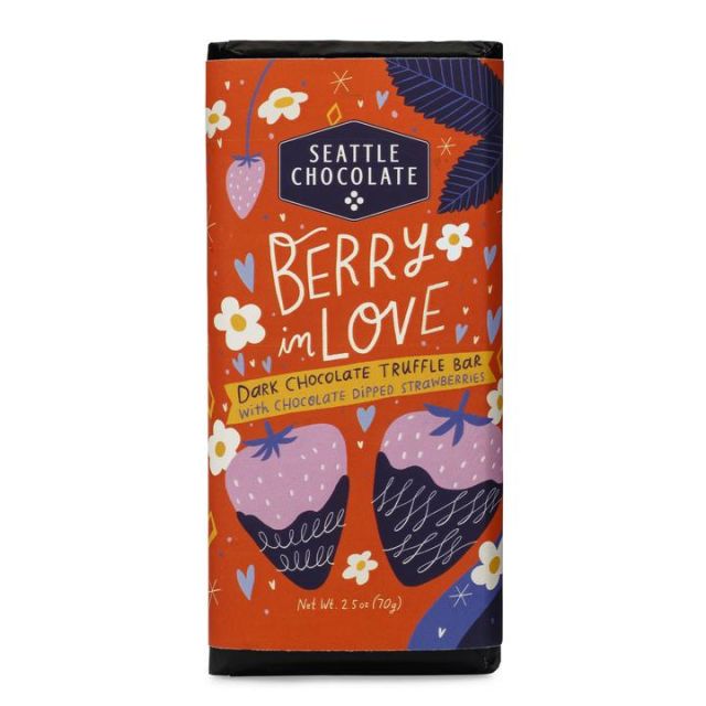 Seattle Chocolate - Berry in Love - Dark Strawberry Truffle Bar - 2.5 oz {Spring Seasonal}