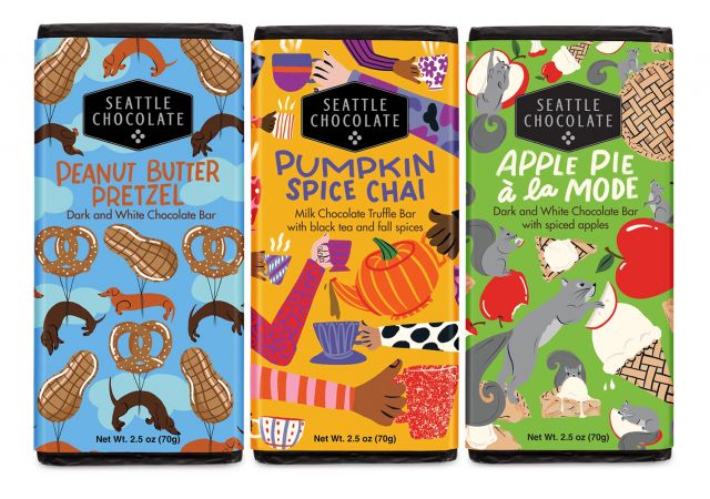 Seattle Chocolate - Fall Flavors Trio of Chocolate Truffle Bars (3 bars)