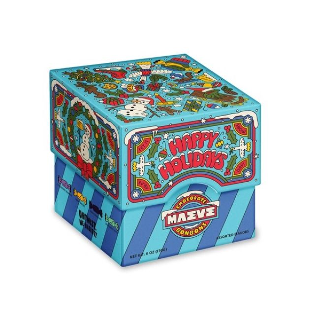 Seattle Chocolate Presents Maeve - Holiday Frosty Friends Bonbon Box - 6 oz