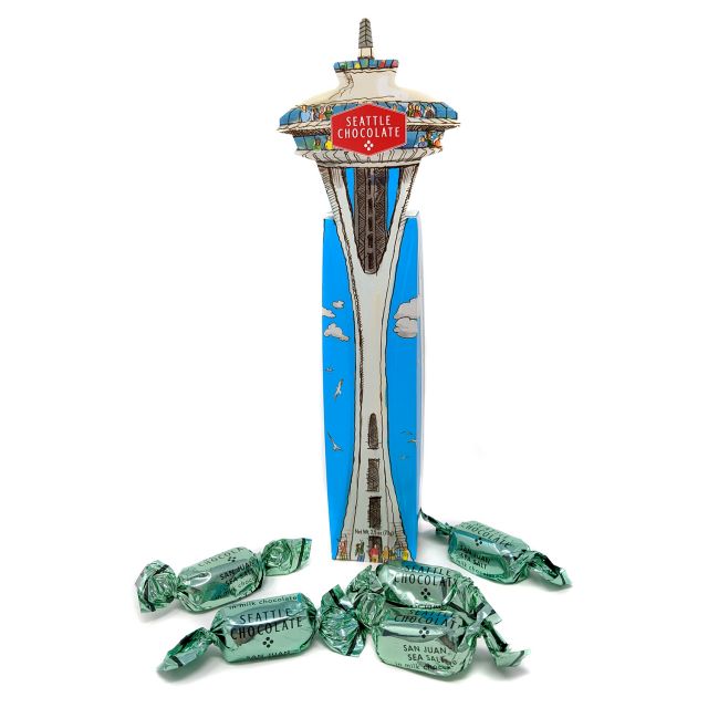 Seattle Chocolate Presents Maeve - Space Needle Truffle Box - 2.5 oz