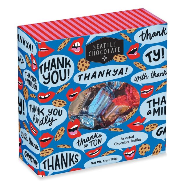 Seattle Chocolate - Thank You! Chocolate Truffle Gift  Box - 6 oz