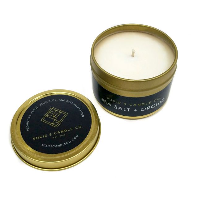 Sukie's 4oz Soy Travel Candle - Sea Salt Orchid