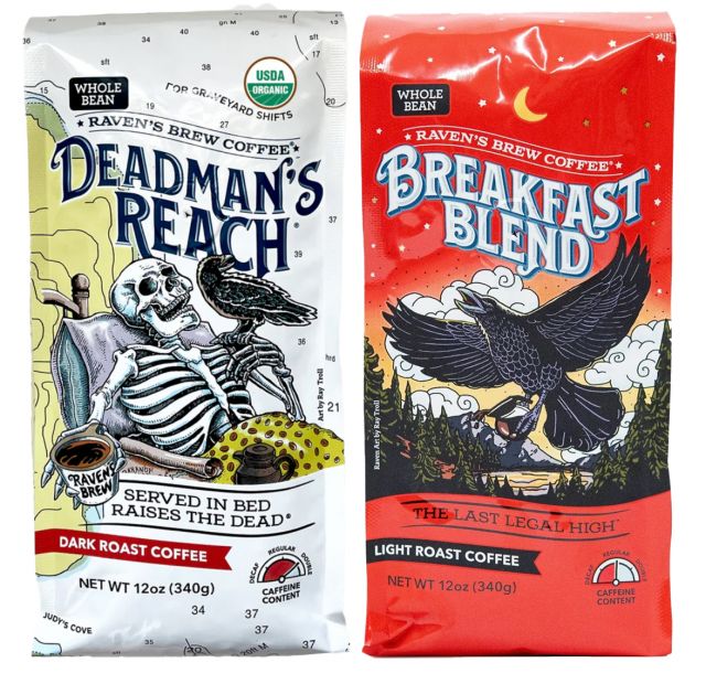 Whole Bean Coffee - Breakfast Blend and Deadman's Reach - Best Price: 1 of each (24 oz total)
